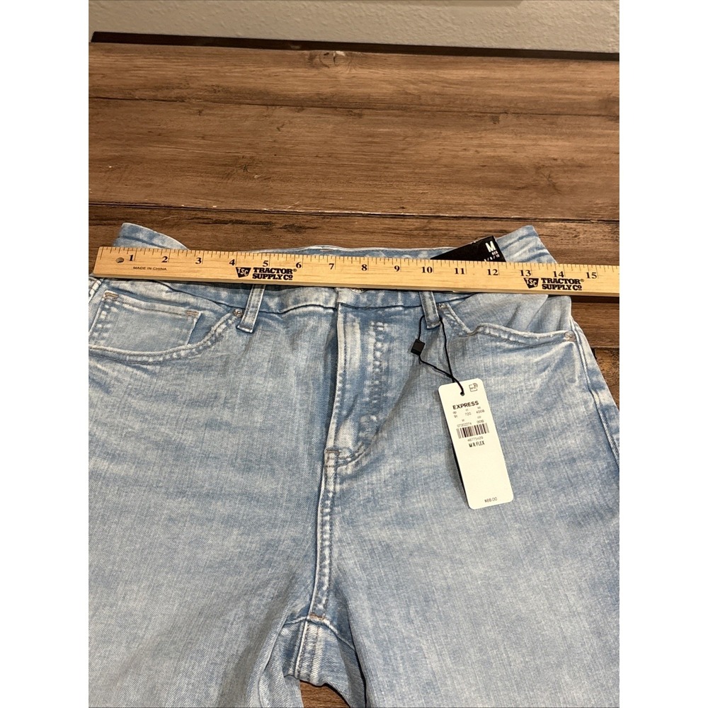 Express Jeans Womens 6/8/10 90s Slim Super High Rise Denim Light Wash Straight - Picture 14 of 14